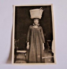 1940's Egyptian Girl Real PHOTOGRAPH Basket on Head Headdress Earrings Vintage