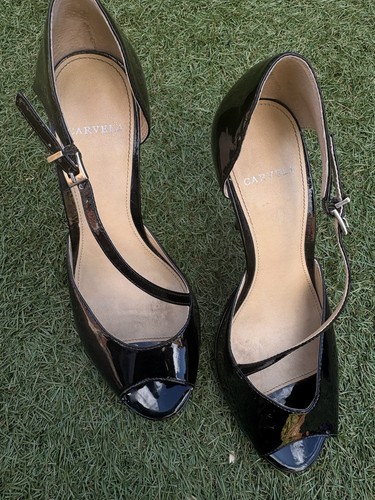 Carvela black open toe patent - carvela,