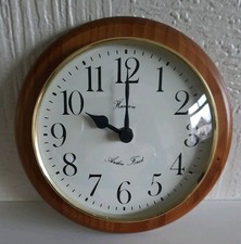 Hanson "Arden Forest" Solid Wood with Brass Bezel, Quartz Wall Clock.