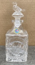 Vintage Hofbauer Byrds Decanter w/ Bird Stopper 5" German Crystal Glass
