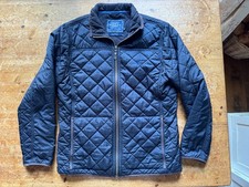 MENS JOULES NAVY QUILTED HARRINGTON JACKET FLEECE LINED LARGE COAT HUNTING