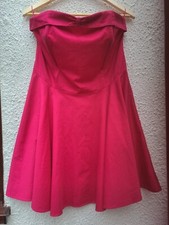 TOPSHOP-Ladies Glam  Fushia Bandeau Fit & Flaired Dress Soft & Comfortable UK 16
