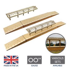 WWS Model Railway Station Platforms & Canopies –OO Gauge 1:76 MDF Building Track