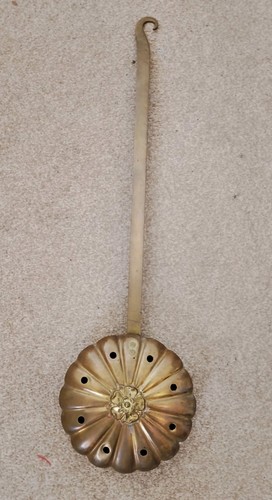 Brass chestnut roasting pan - roasting,