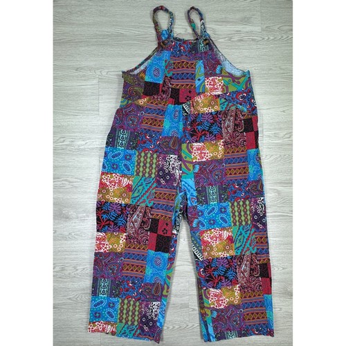 Womens patchwork overalls - patchwork,