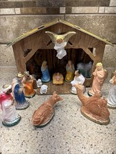 Antique 16 Piece Nativity