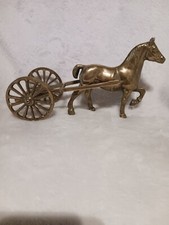 Vintage Brass Horse Pulling