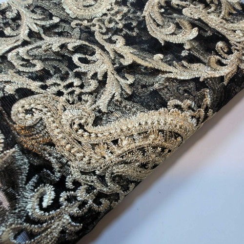 Paisley embroidery mesh net - mesh,
