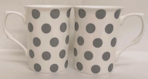 Grey spots mugs set fine - grey, 2