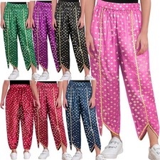 UK Girls Floral Printed Harem Pants Elastic Waist Patiala Dhoti Salwar Pants