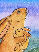 Hare Family Bunny Painting