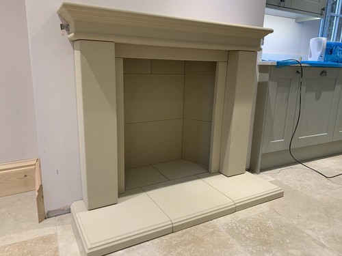 Limestone georgian fireplace - limestone,