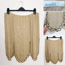 Minosa Beige Gold Silk Beaded