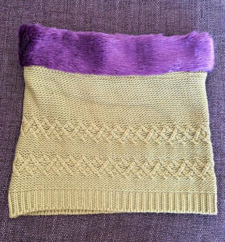 Powder cable knit cowl snood - powder,