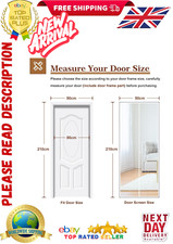 Yotache White Screen Doors with Magnets 90 x 210 cm, Reinforced Polyester BLACK
