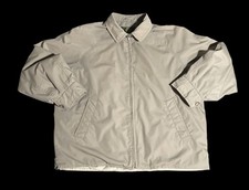 Mens Greenwoods Bomber Jacket Coat Size- Large Beige Full Zip Lined Casual
