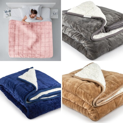 Sherpa fleece weighted blanket - sherpa,