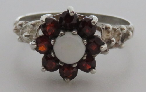 Sterling silver garnet opal - sterling,