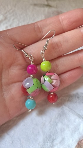 Funky colourful confetti bead - colourful,