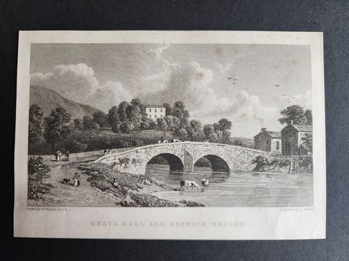 Antique 1830 print greta - print,