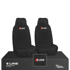 For Audi A4 & S4 S Line - Premium Front Seat Covers Pair Waterproof Black 1+1