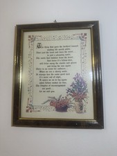 Vintage Framed Printed Poem