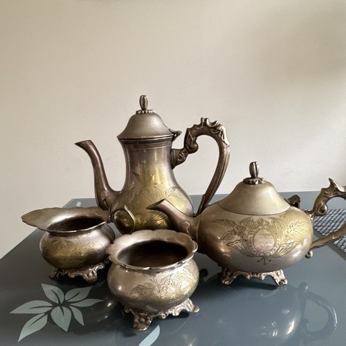 Antique silver plate floral - antique,