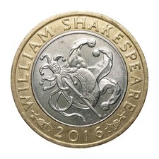 2016 £2 Two Pound Coin William Shakespeare Jester Design 400th Anniversary Z3109
