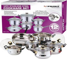 12 Pcs Stainless Steel Pots &
