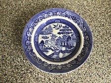 J & M.P. BELL & Co GLASGOW WILLOW PATTERN BLUE/WHITE PLATE-EXCELLENT CIRCA 1890.