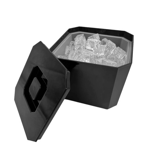 Square ice bucket black - square,