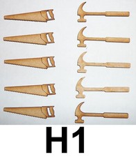 10 x WOODEN HAMMER & SAW 50MM