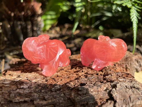 Elephant hand carved gemstone - carved,