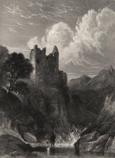 Garth Castle, Perthshire. Scotland. DONALDSON 1868 old antique print picture