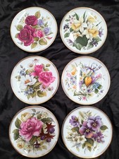 Set of 6 Edwardian Fine Bone China Floral Plates – Vintage – 20.5 cm – Made in E