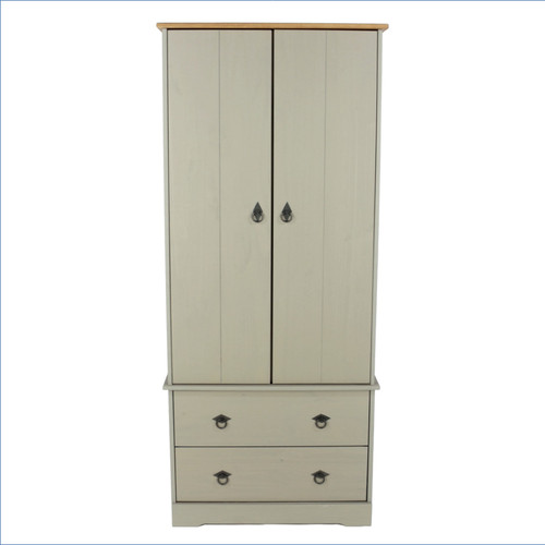 Grey door drawer double - grey,