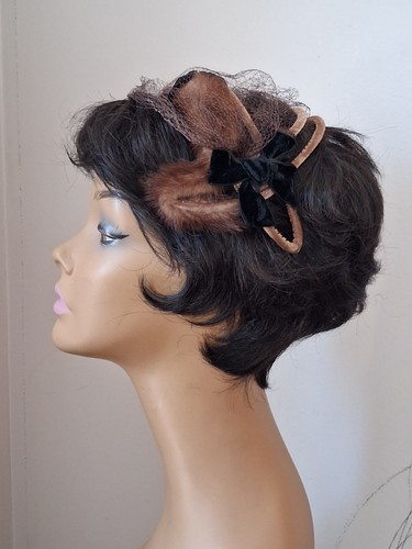 Vtg 50s brown mink netting - vtg,