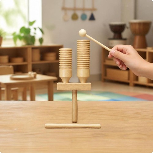 Rhythm wood block with mallet - with,