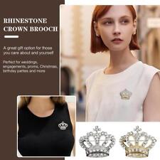 Queen Crown Brooch Pin Diamonte Gold Silver Plated Royal-Design Broach'' Q3 O8H7