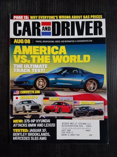 Car driver aug 2008 - driver, corvette