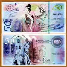 England, 50 Pounds, Private Issue Polymer, 2020 Lady Godiva, Type 2