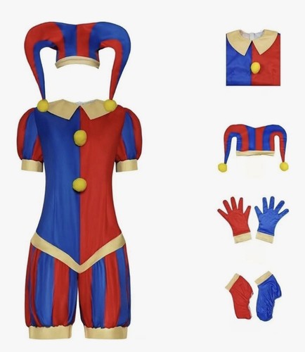 Red blue yellow jester - red, clown