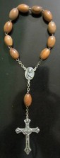 Vintage Hand Held Rosary Wooden Beads Religious/Crucifix/Catholic