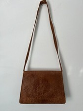 Antique 1920s Egyptian bag tan leather vintage brown shoulder handbag purse #VD
