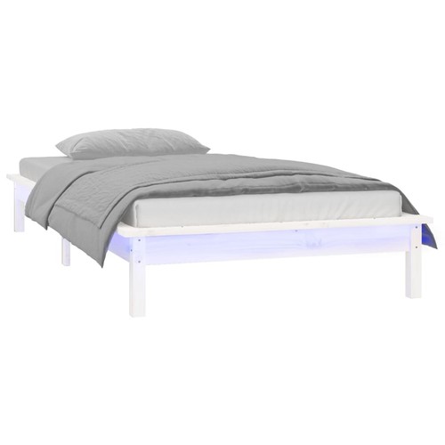 Solid wood led bed frame - wood,