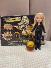 Bratz Dynamite Cloe 2001 Doll and Yellow Motorbike with Original Box - Leather