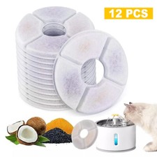 12 Pcs Pet Dog Cat Water Fountain Filters for Flower Replacement Filter