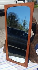 VINTAGE DANISH TEAK ASYMMETRIC WALL MIRROR           FREE UK POSTAGE