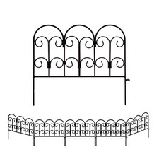 SCENDOR 5-Pack Iron Garden Fence 18x16in Animal Barrier & Border Edging