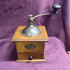 Peugeot Frère Antique French Coffee Grinder Valentigney Doubs Wood & Steel VGC